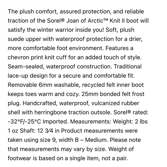 Sorel Joan of Arctic Knit II Boots Women’s Size 6 Shale Suede Waterproof - Picture 13 of 14